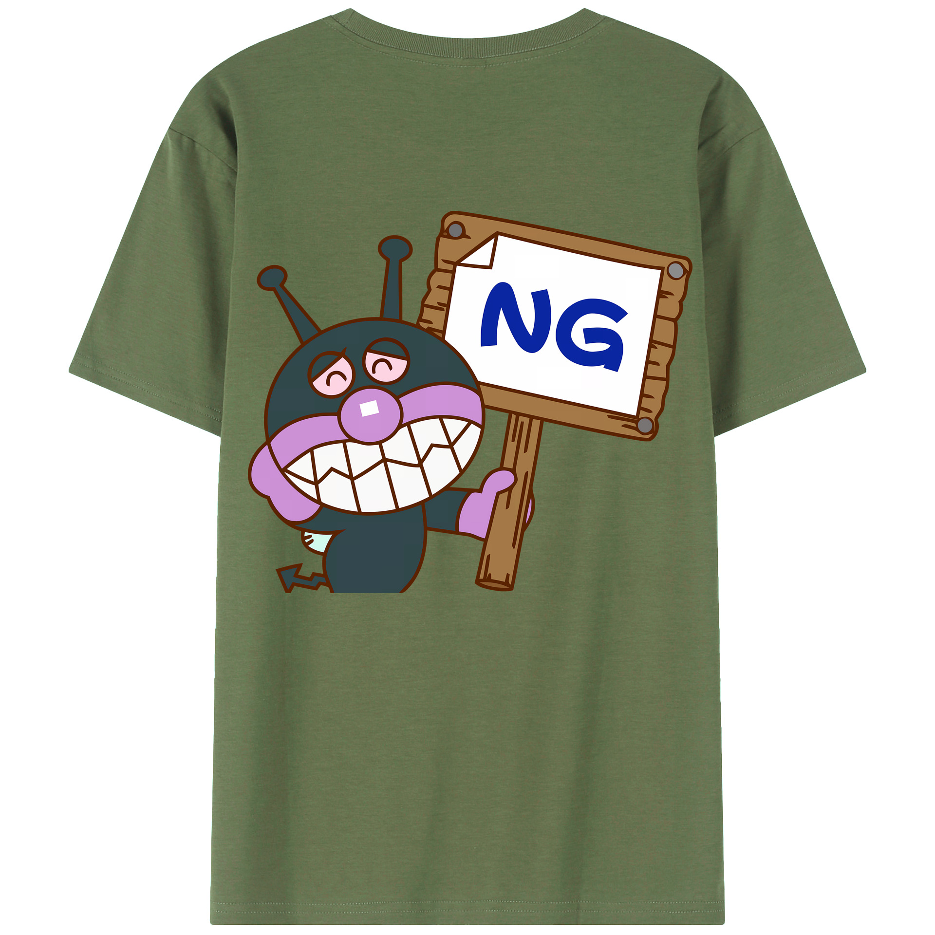 （画像用） アンパンマン Anpanman 綿100％ メンズ半袖Tシャツ（バックプリント） 通気性
